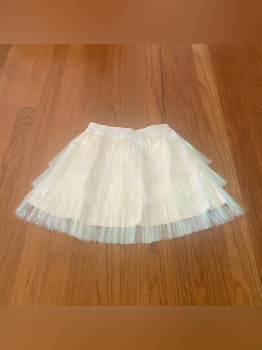Lola + The Boys Iridescent White Tinsel Tulle Skirt